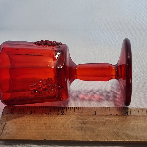 Wright Paneled Grape Ruby Wine Glass 4" Westmoreland vtg sweet wine liqueur - Picture 7 of 8